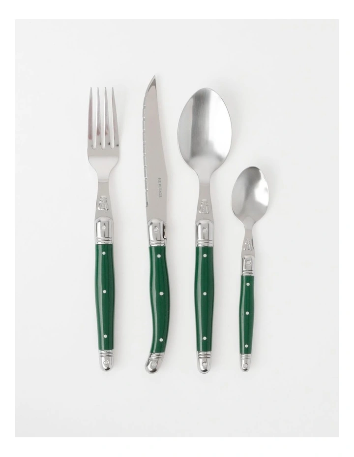 Laguiole Sophistique 24pc Cutlery Set in Green