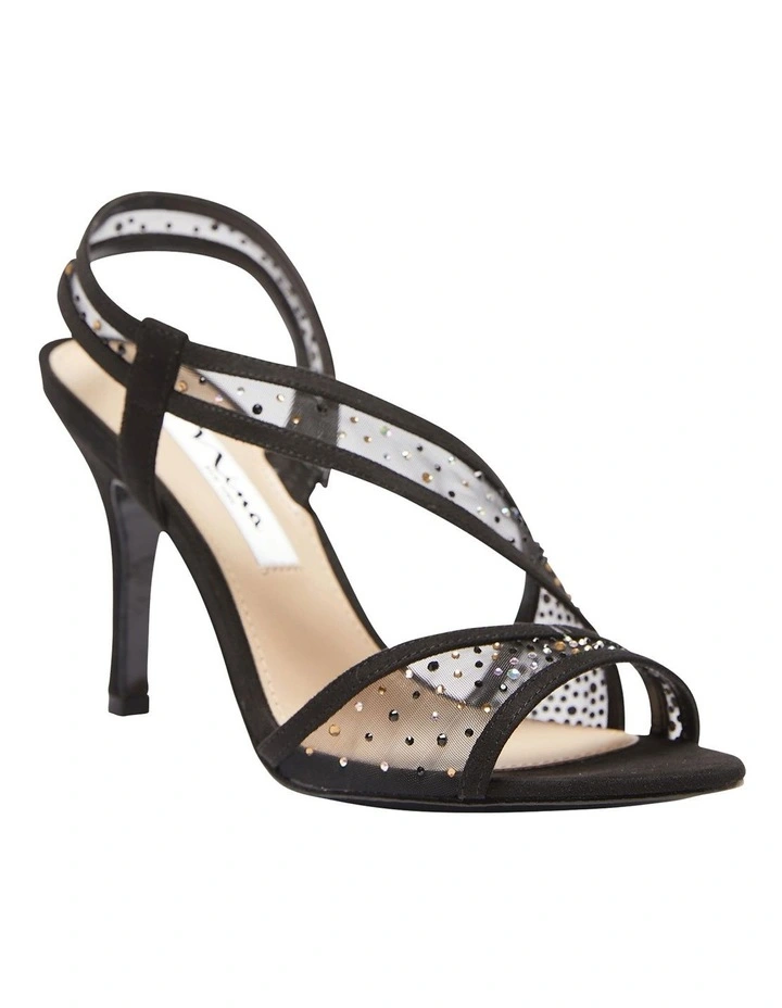 Valeda Sandals In Black Glam Suede