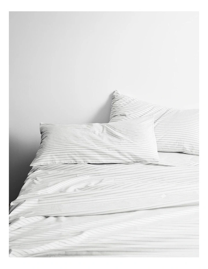 Vintage Stripe Sheet Set in Dove