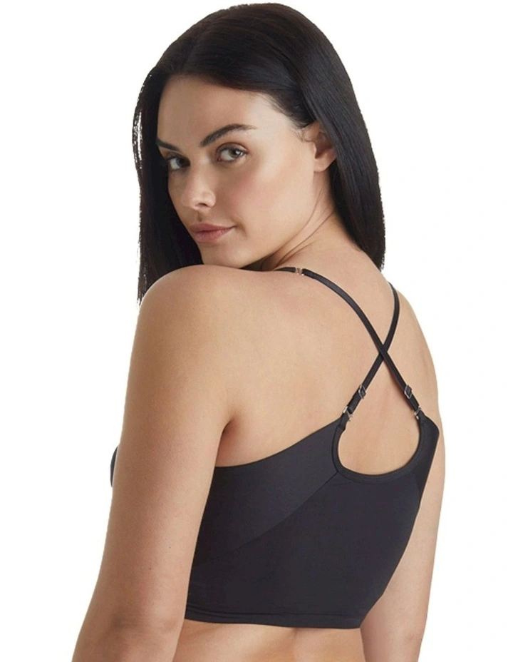 No Side Show Crop Top Style Shapewear Bralette in Black