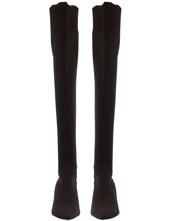Gracie Black Sock Knit Boots