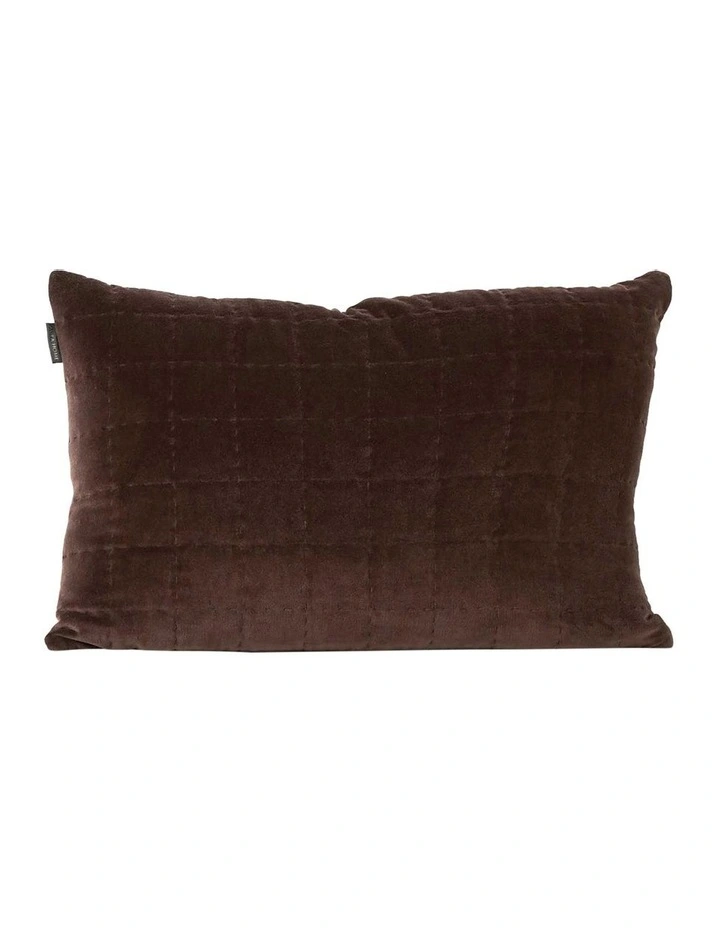 Luxury Velvet Quilted Cushion in Chocolate