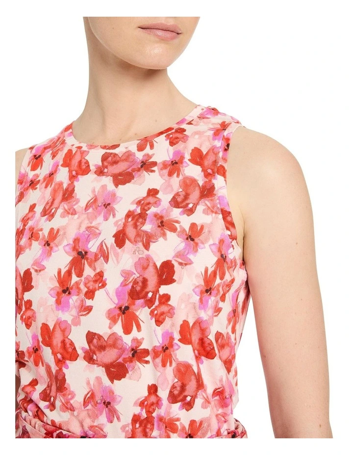 Rose Printed Tank in Chablis Multi