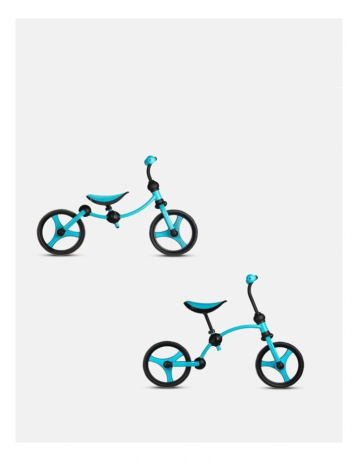 2 in 1 Childrens Push Ride On Bike + in Turquoise/Black