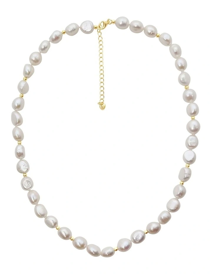 Baroque Pearl Necklace In Gold