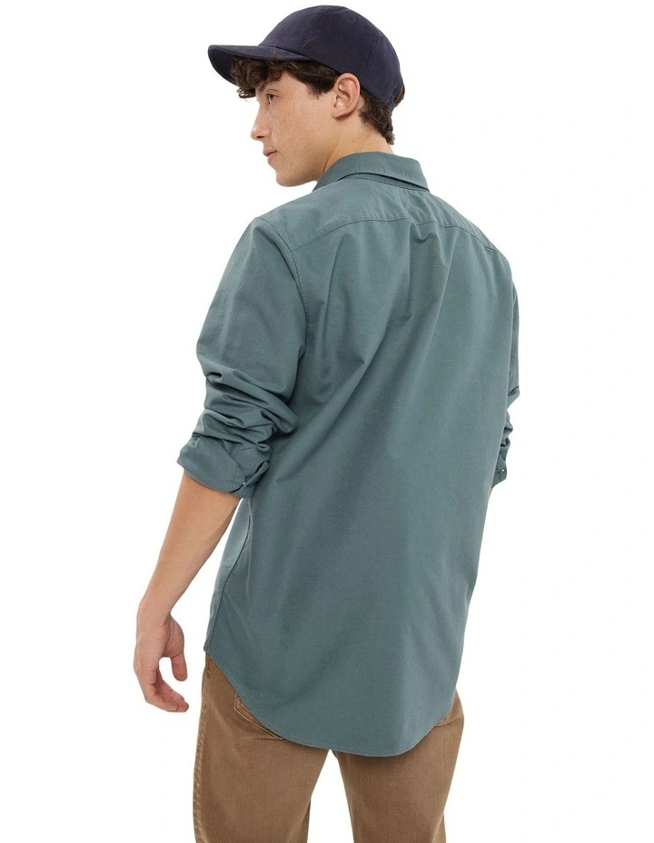 Slim Fit Oxford Button-Up Shirt in Fresh Teal