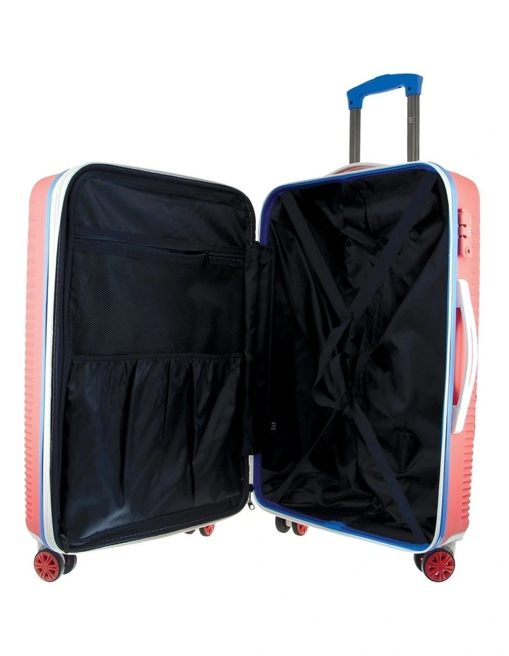 Stripe Medium 67cm Hard-Shell Suitcase in Coral