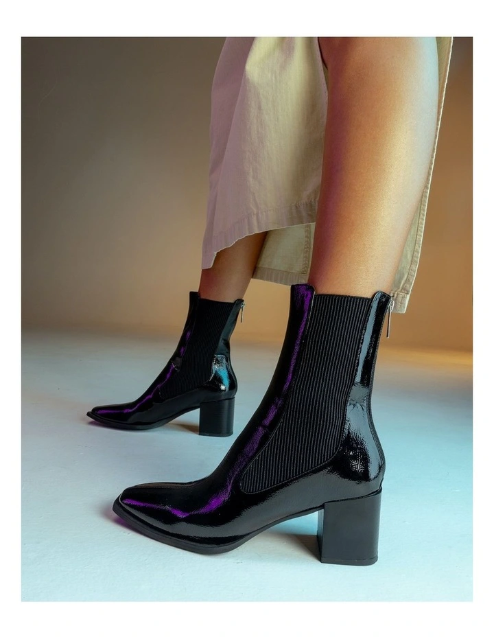 DNA Ankle Boot in Black Patent