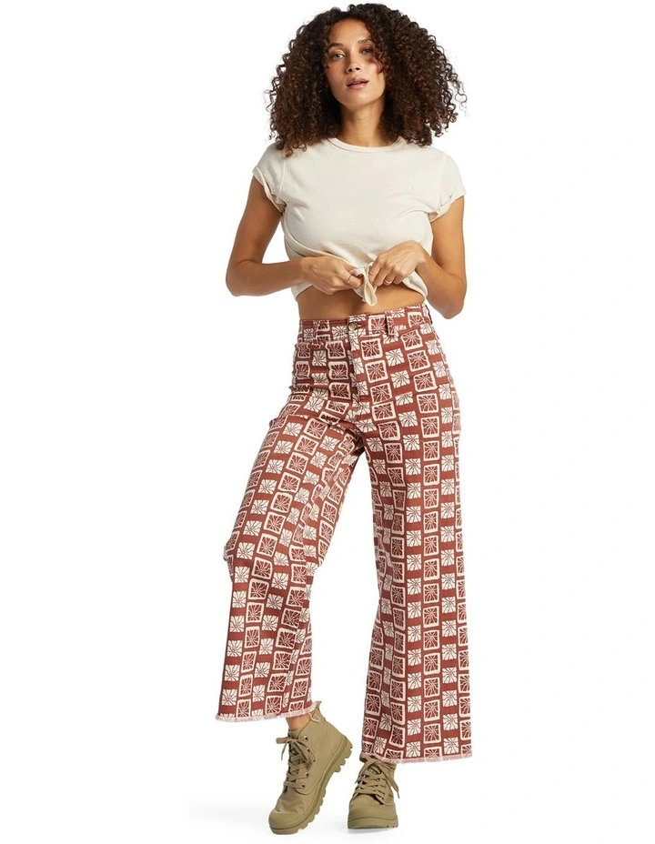 Free Fall Print Pants in Deep Sienna