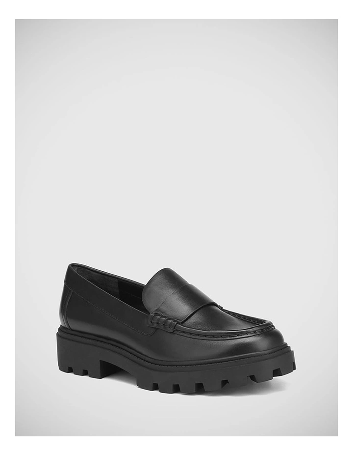 Freyja Leather Loafer in Black