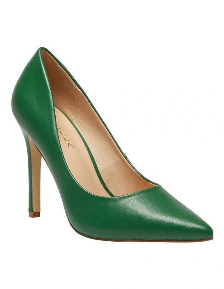 Harbour Heeled Shoes in Green Smooth