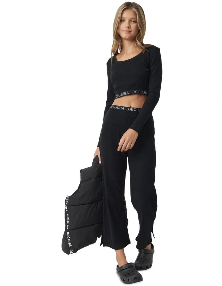 Riley Rib Crop Top in Black