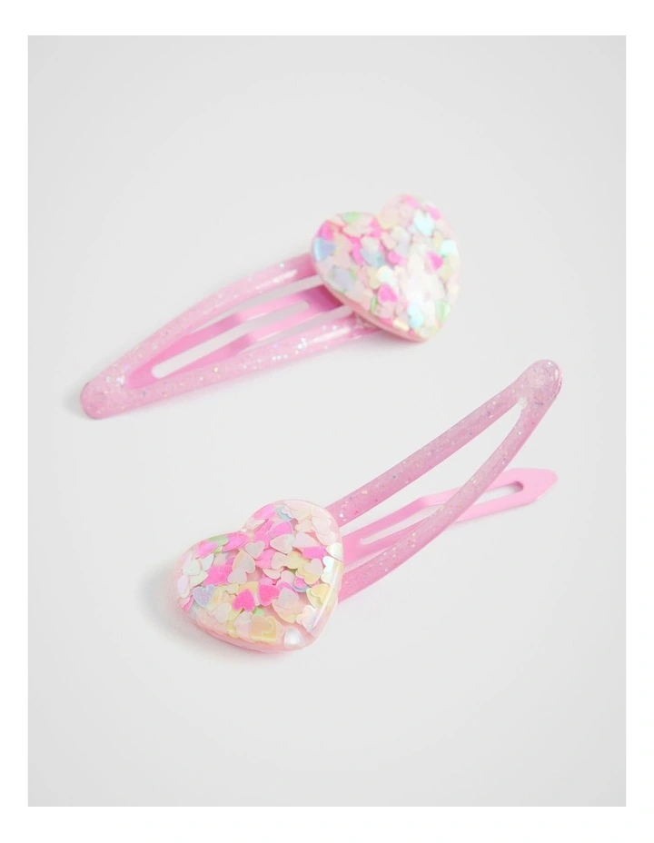 Heart Resin Snaps in Candy Pink