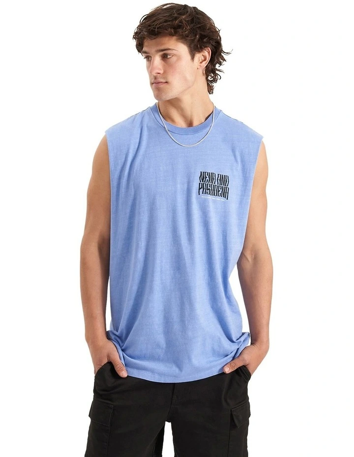 Regulations Relaxed Muscle Tee in Pigment Blue