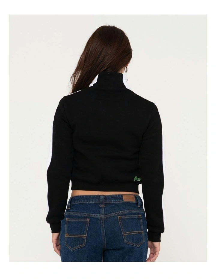 Norty Long Sleeve Zip Through Fleece in Black