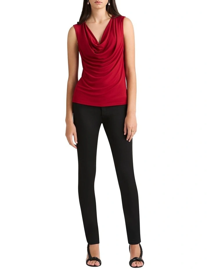 Lupita Jersey Top in Cherry