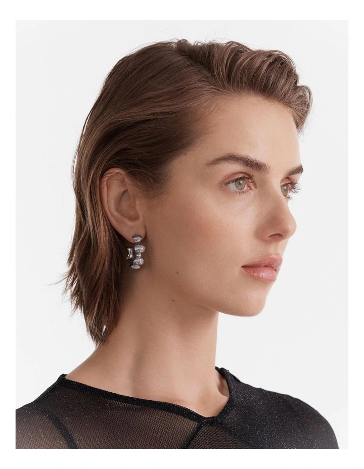 Tropospheric Hoop Earrings in Silver