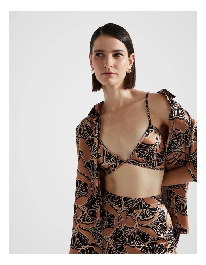 Satin Bralette in Abstract Floral