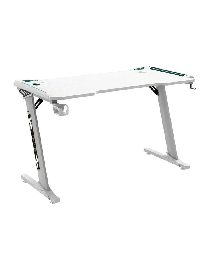 RGB Z Shape Gaming Desk 140cm in White