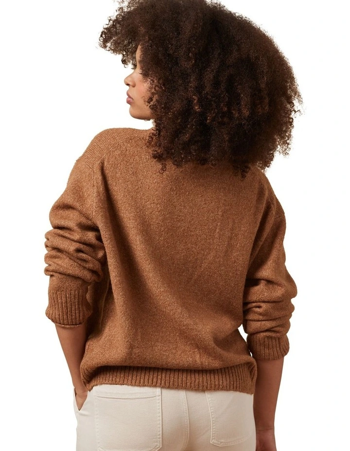 Whoa So Soft Crewneck Sweater in Tan