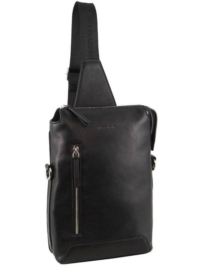 Leather 3-Way Sling Bag in Black