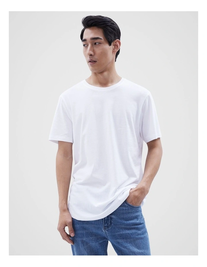 Longline T-shirt in White