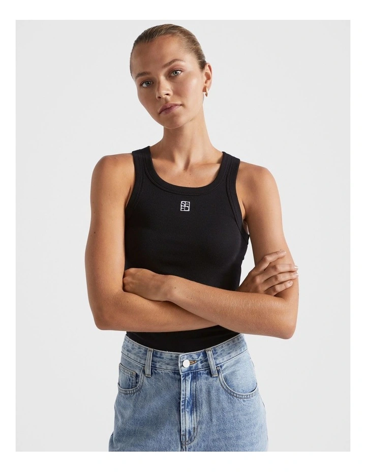 Rib Tank in Black
