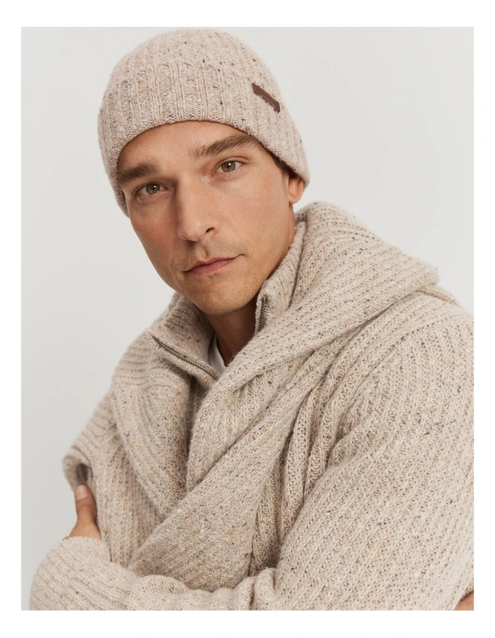 Merino Nep Beanie in Pebble