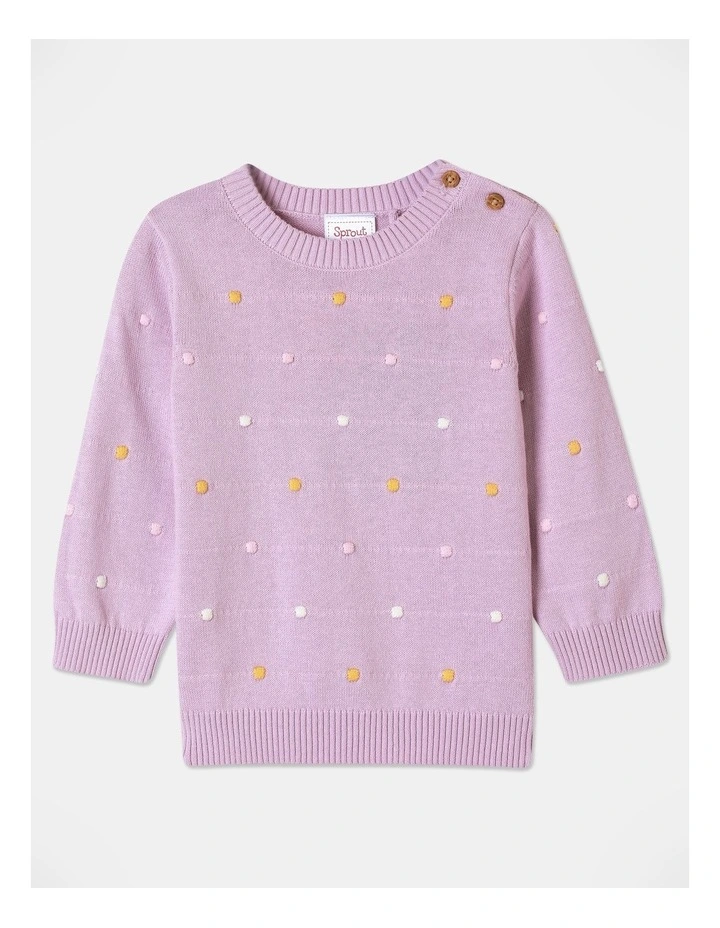 Popcorn Knit Jumper in Light Purple