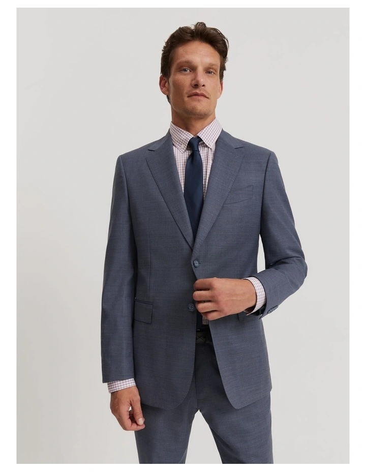 Regular Fit Puppytooth Travel Jacket in Blue