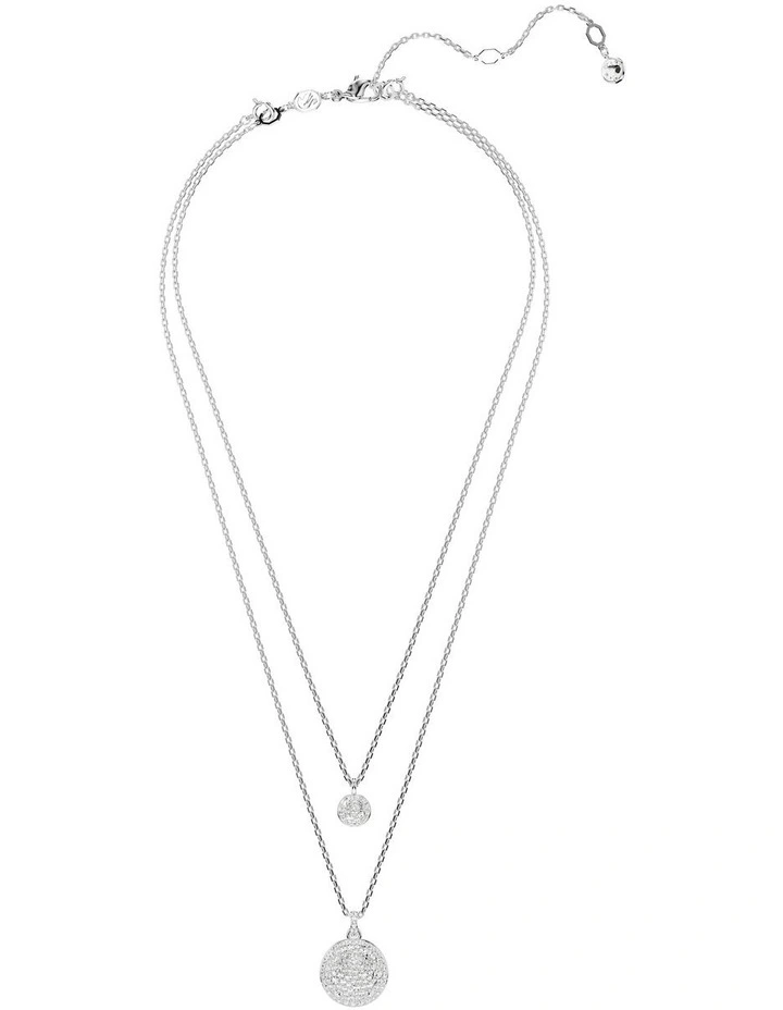 Meteora Layered Pendant Rhodium Plated in White