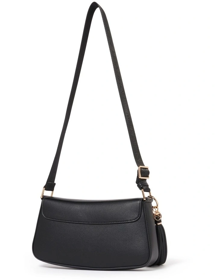 Signature Sandy Logo Shoulder Bag in Black