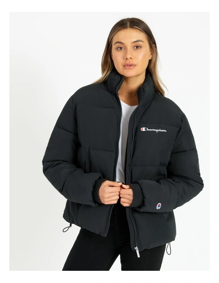 Rochester Athletic Puffer Jacket in Black
