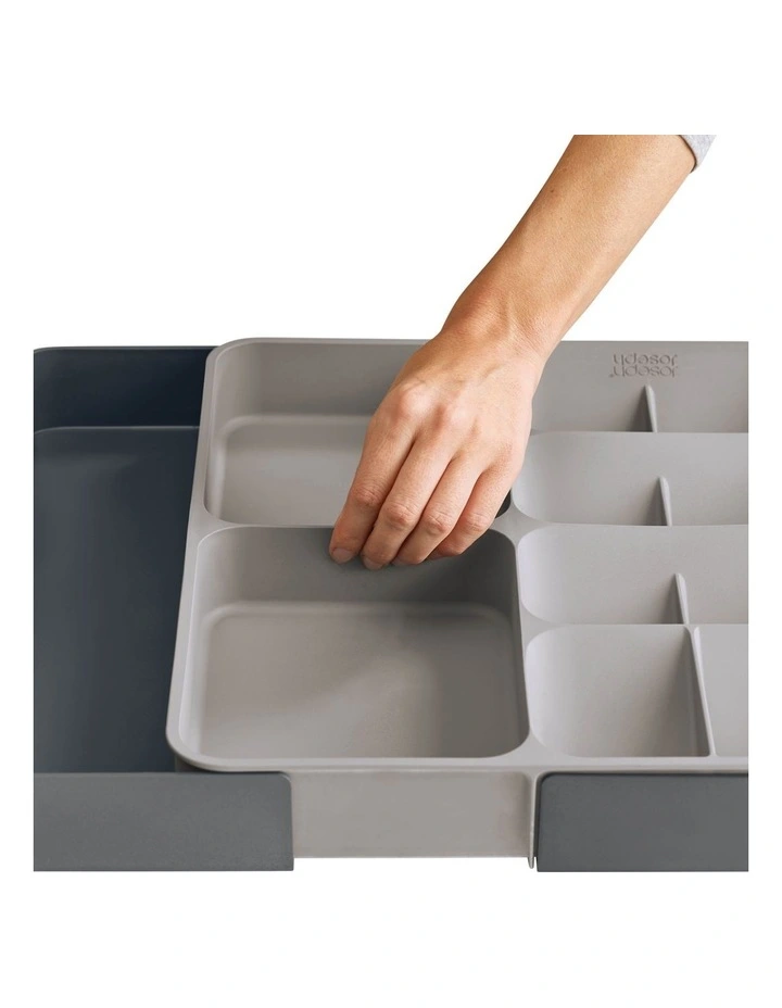 DrawerStore Expanding Cutlery, Utensil And Gadgets Organiser in Grey