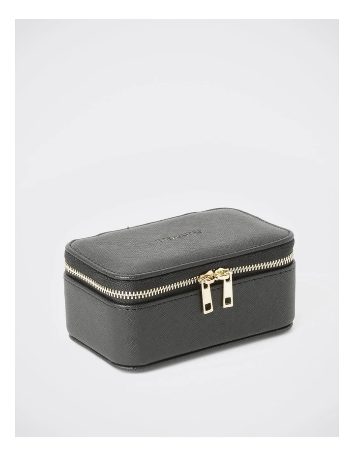 Small Zip Around Jewellery Box in Black