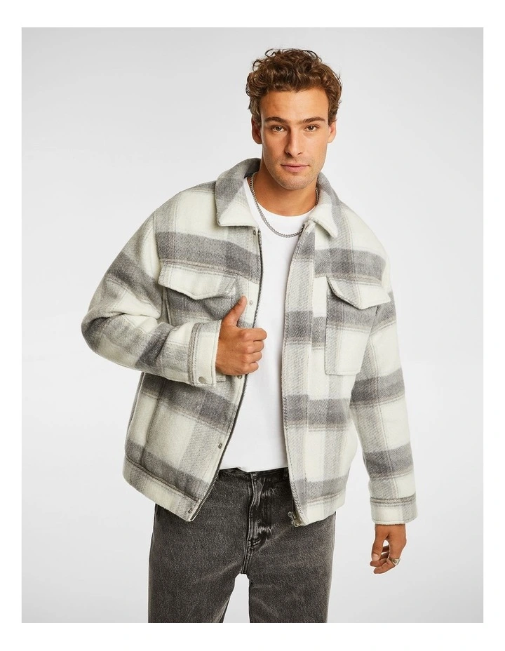 Oliver Check Jacket in Natural