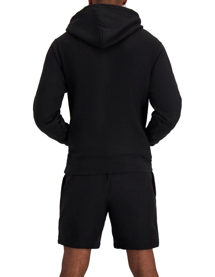 Triple Reverse Weave Hoodie in Black