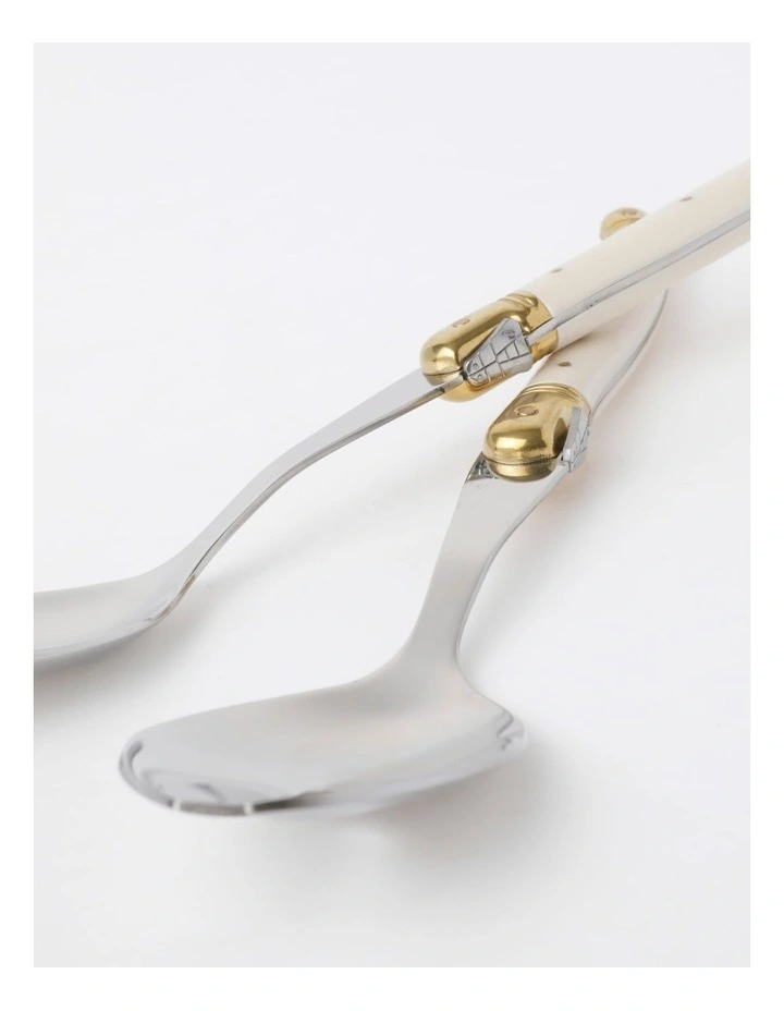Laguiole Sophistique 2pc Salad Spoon Set in Ivory