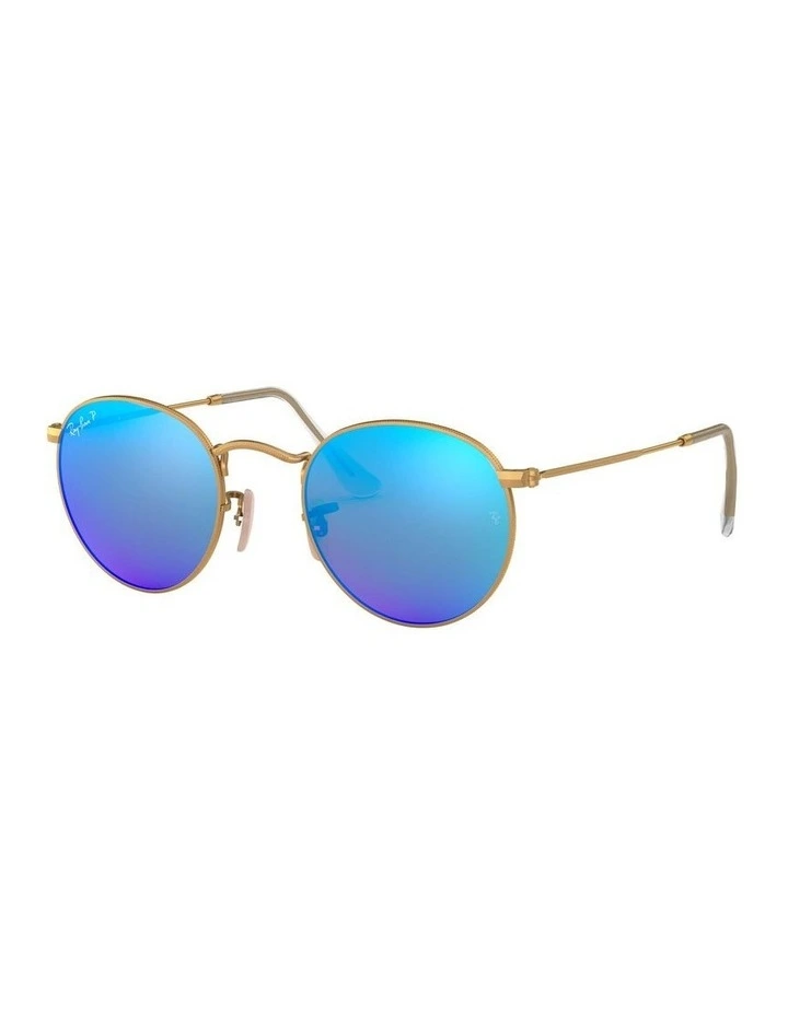 Round Gold RB3447 Polarised Sunglasses