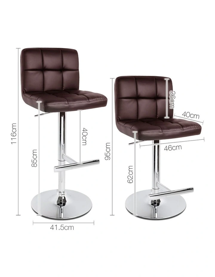 Pu Leather Bar Stool in Brown
