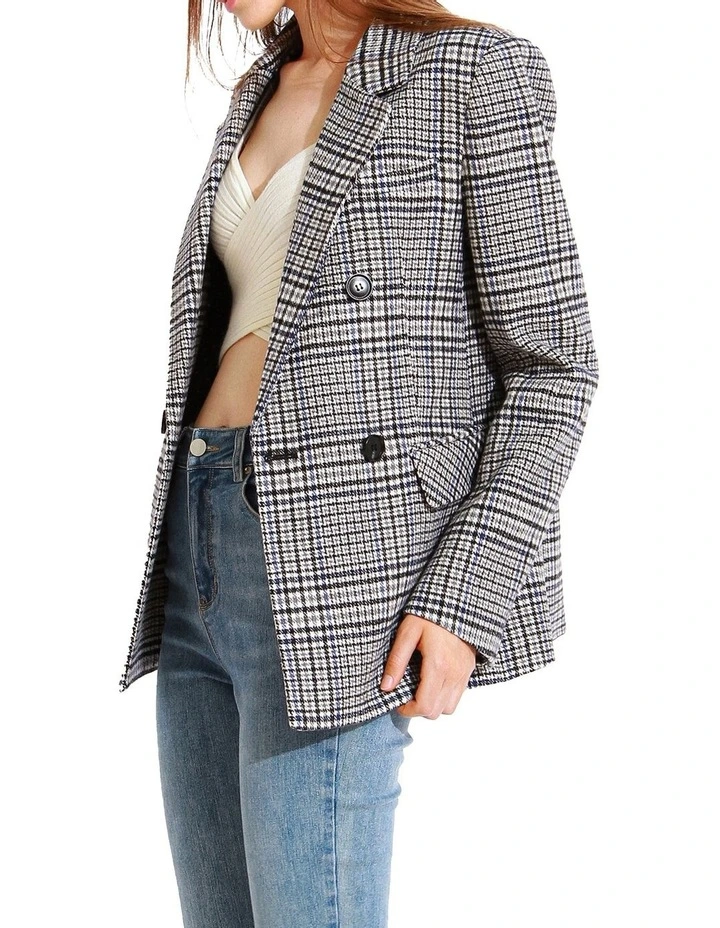 Piccadilly Plaid Blazer in Grey