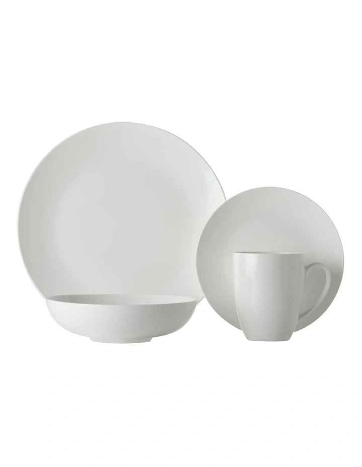 Basics Fitzrovia Coupe Dinner 16 Piece Set in White
