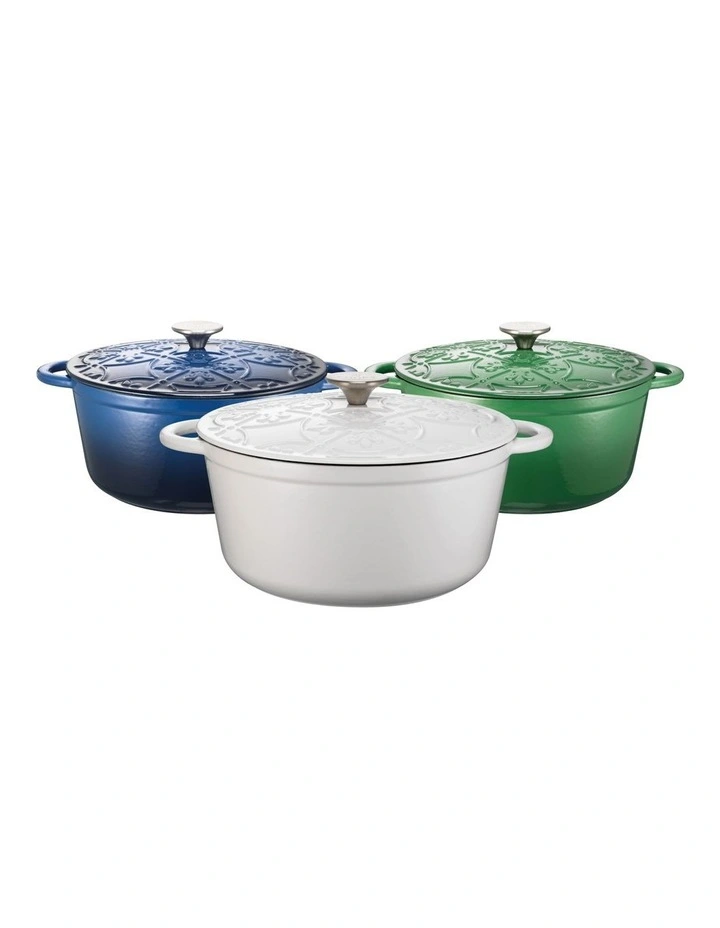 Cast Iron Casserole with Lid 26cm/5.0lt Heritage Green