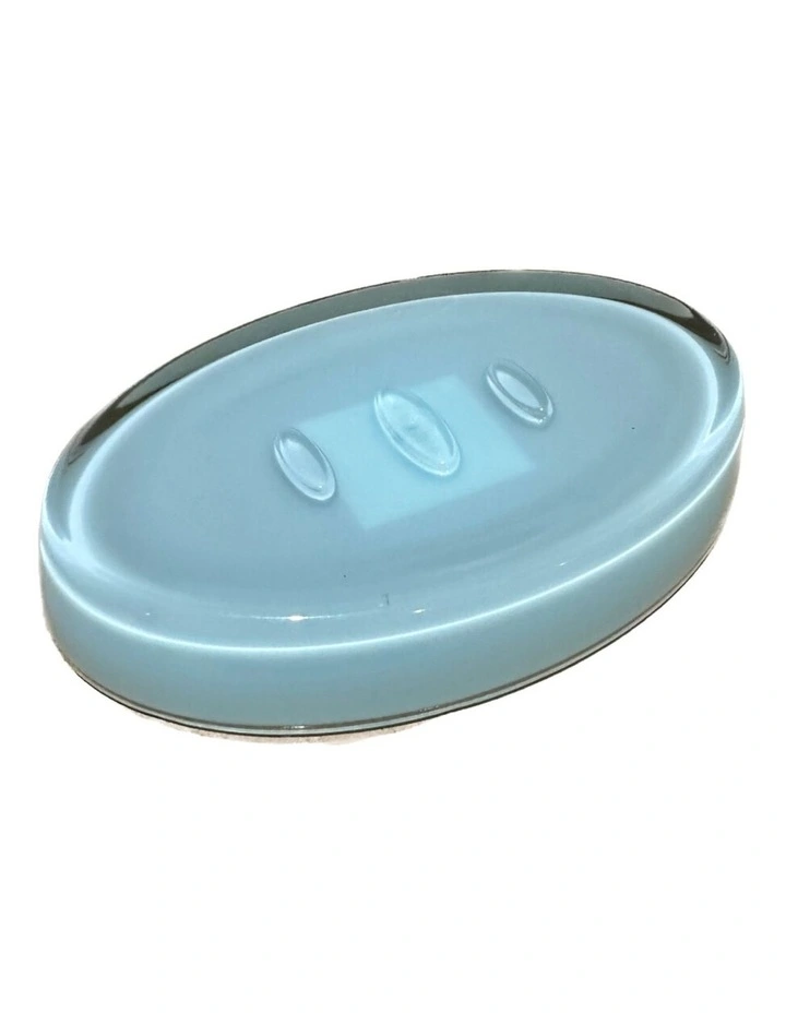 Oval Soap Dish Holder Plates x6 in Blue