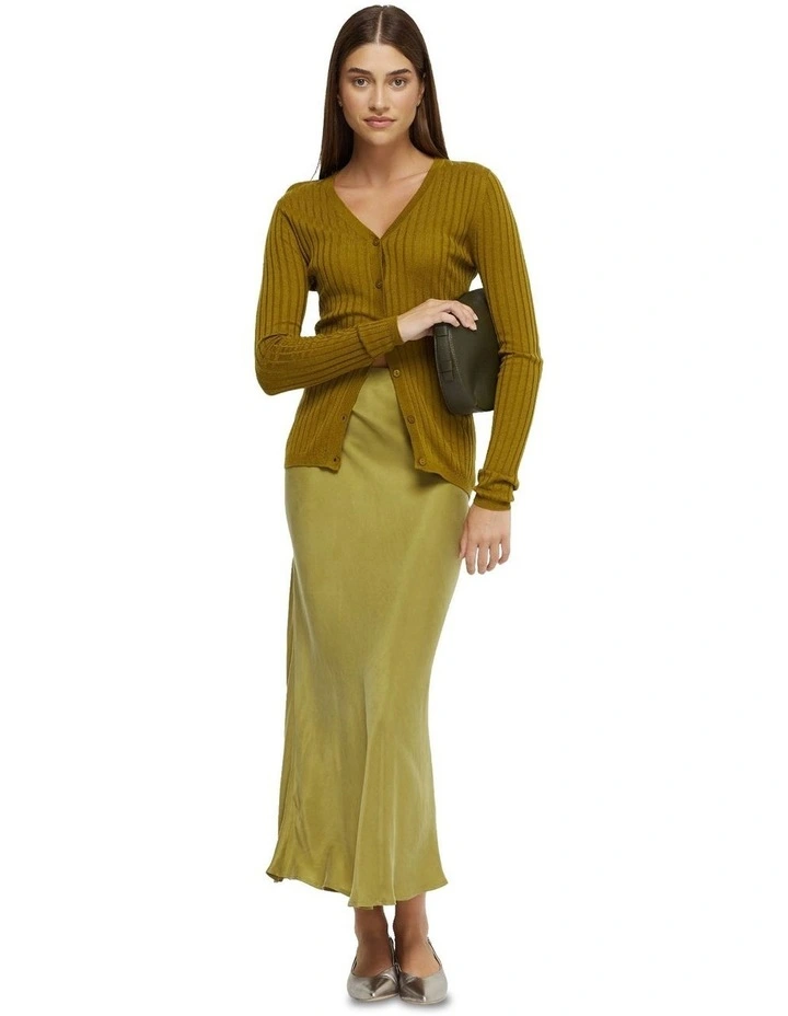 Tara Skinny Cardigan in Olive