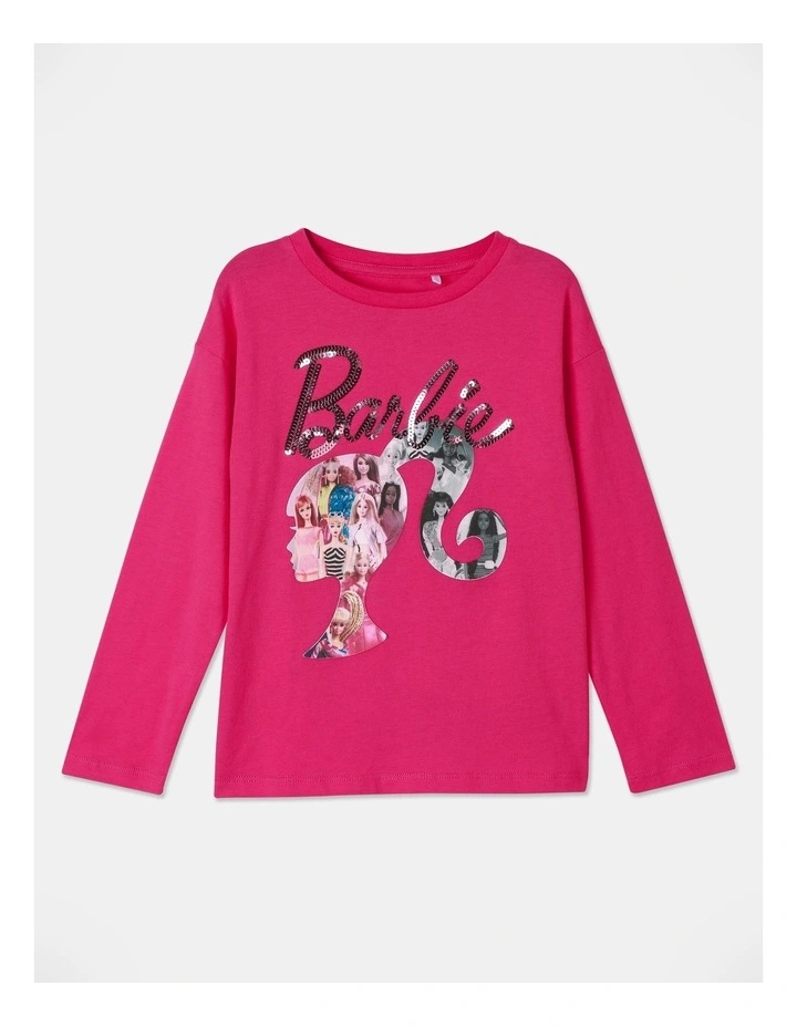 Sequin Logo T-shirt in Pink