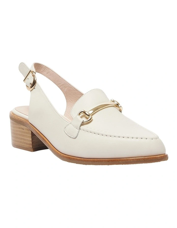 Elsa Heeled Leather Shoes in Ivory