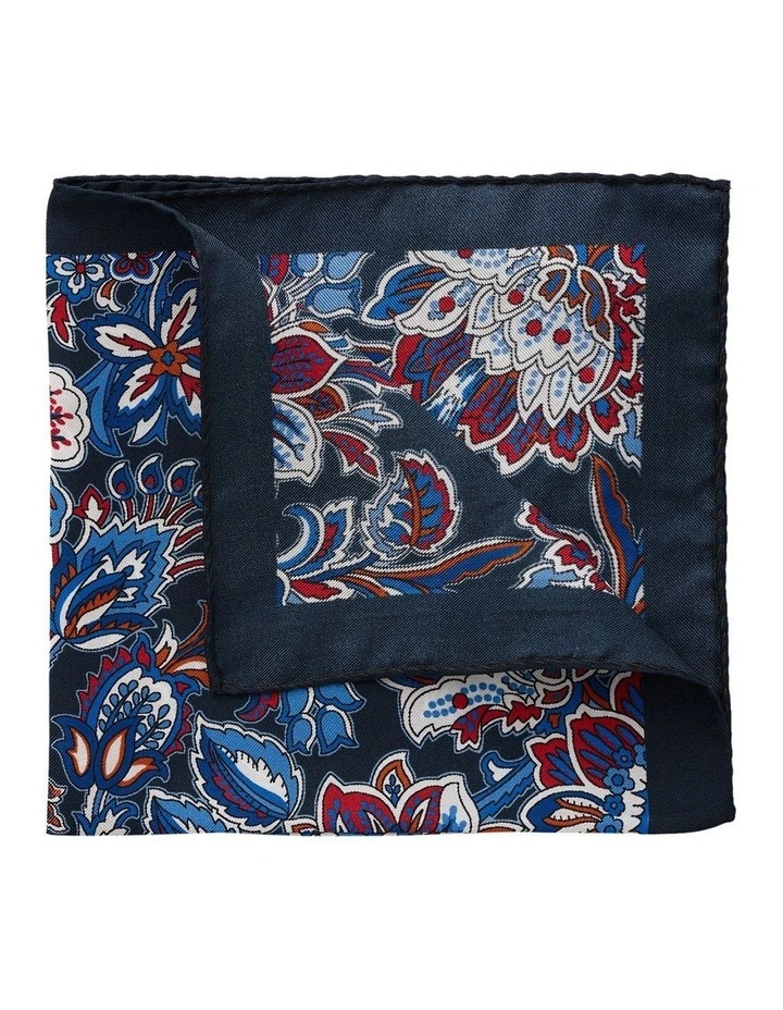 Floreale Silk Pochette in Navy