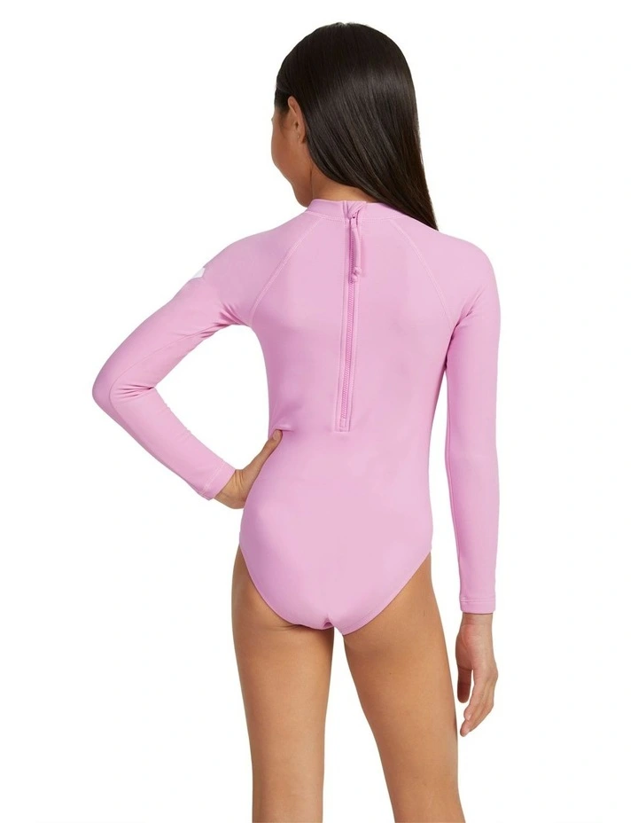 Heater Long Sleeve One Piece Rash Vest in Opera Mauve