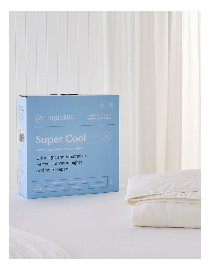 Super Cool Australian Wool Cotton Quilt in White